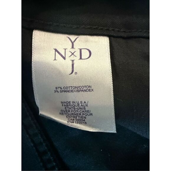 NYDJ Womens Zip Fly High Rise Twill Cotton Blend Straight Leg Jeans Black Sz 16P - Picture 4 of 7